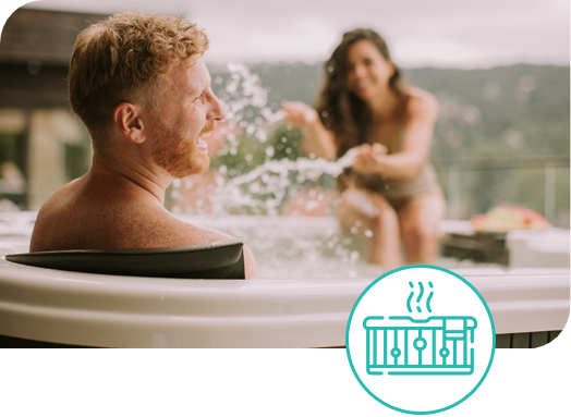 Couple in hot tub